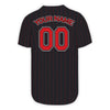 Personalized Black Pinstripe Authentic Baseball Jerseys with Name Logo for Adult Kids