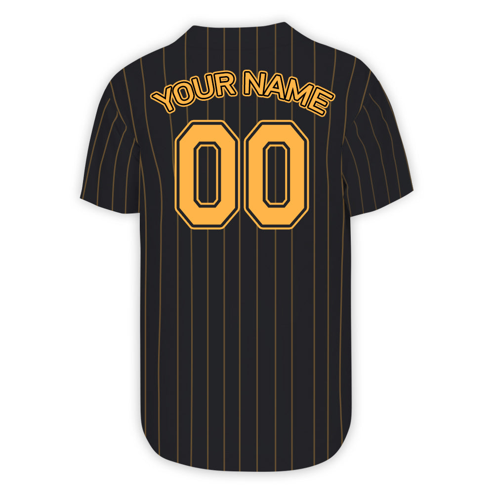 Custom Yellow Orange Pinstripe Personalized Side Two-tone Authentic Baseball Jersey