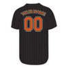 Personalized Black Orange Pinstripe Authentic Baseball Jerseys with Name Logo for Adult Kids