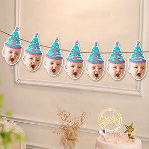 Custom Face Photo Banner Personalized Banner with Face Decoration for Birthdays Parties