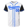 Custom White Blue Authentic Baseball Jerseys with Name Team Name Logo for Adult Kids