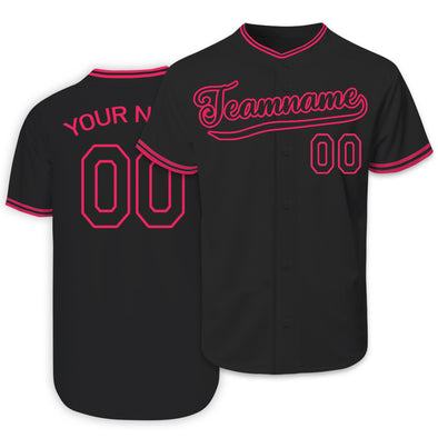 Personalized Black Baseball Jerseys with Name Logo for Adult Kids