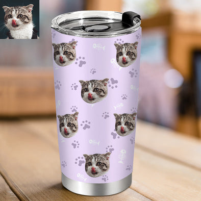 Birthday Gift Custom Cup with Pet Faces Custom Pet Photo Travel Tumblers Gift for Girlfriend Pet Lover