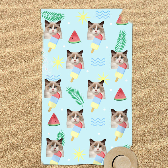 Custom Summer Beach Towel for Beach Pool Party Custom Bath Towel with Picture Gift For Couples