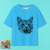 Custom Cat Dog T shirt Custom Face Short Sleeve Shirt Cat Dog Face Printed on T Shirt