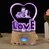 Custom 3D Photo Crystal Frame Gift Photo Crystal Valentine's Day Gift for Lover