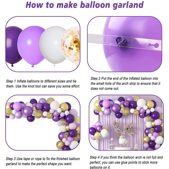 Balloon Garland Arch Kit DIY Purple Birthday Party Decorations