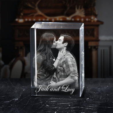 Custom 3D Crystal Photo Personalized 3D Laser Photo Engraved Crystal Gift for Lover
