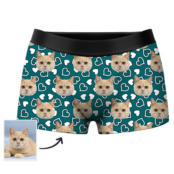 Custom Cat Face Boxers Cat Photo on Shorts