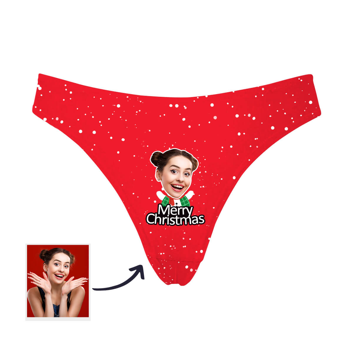 Custom Christmas Thongs Face Photo Thongs Yourphotosocks 6238