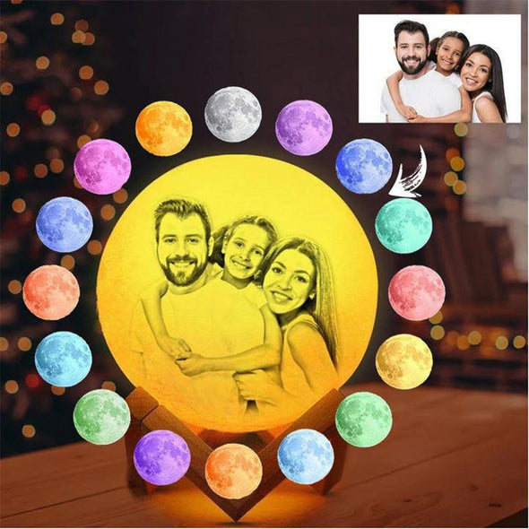 Personalized Moon Lamp with Photo Custom 3D Engraved Moon Light 2 Colors