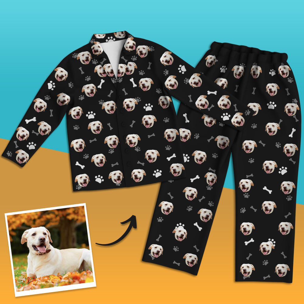 Custom Dog Face Pajamas Personalized Dog Photo Pajamas Home Sleepwear