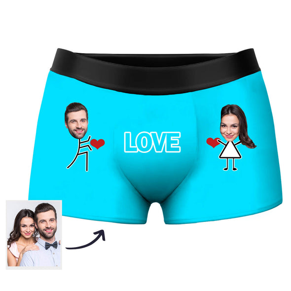 Custom Love Picture Face Shorts Photo Boxers