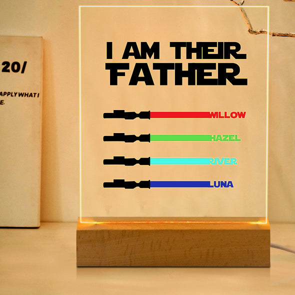 Fathers Day Custom Acrylic Lamp I'm Their Father Personalized Acrylic LED Night Light Gift for Dad
