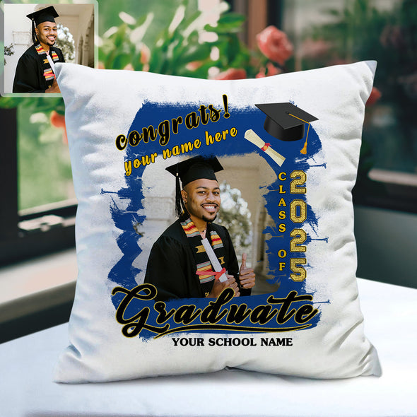Custom Graduation Photo Pillow Personalized Graduation Pillow High School Graduation Gift for Son Daughter