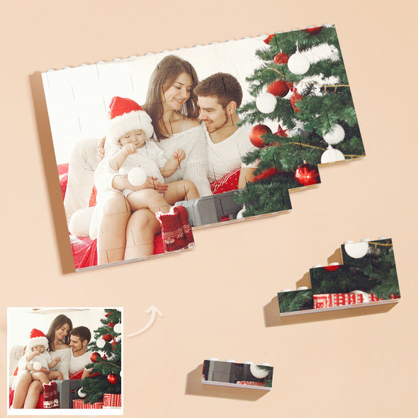 Personalized Building Brick Custom Photo Block Puzzle Heart Photo Building Brick Anniversary Gift