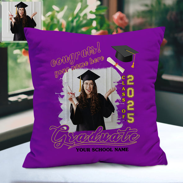 Custom Graduation Photo Pillow High School Graduation Gift Personalized Graduation Pillow Gift for The Grad