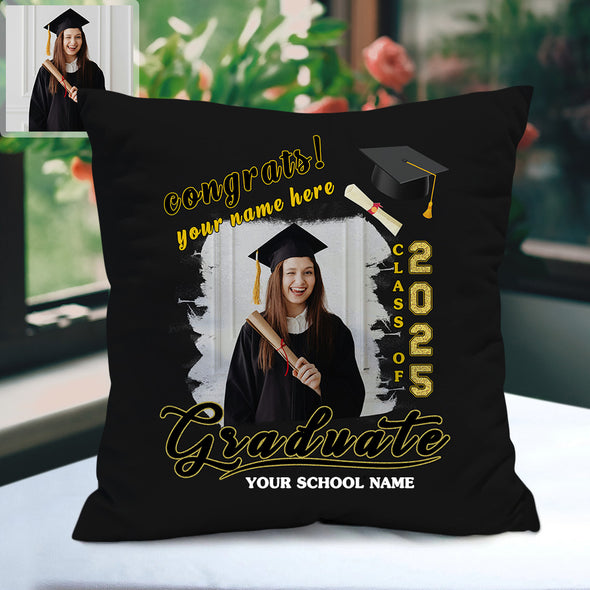 Custom Graduation Photo Pillow High School Graduation Gift Personalized Graduation Pillow Gift for The Grad