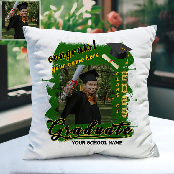 Custom Graduation Photo Pillow Personalized Graduation Pillow High School Graduation Gift for Son Daughter