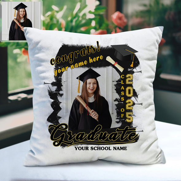 Custom Graduation Photo Pillow Personalized Graduation Pillow High School Graduation Gift for Son Daughter