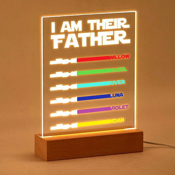 Custom Fathers Day Gift Custom Acrylic Lamp I'm Their Father LED Night Light Gift for Dad