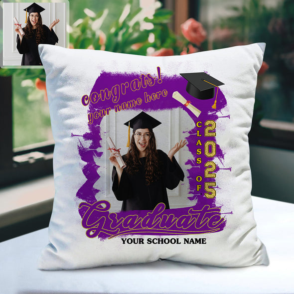 Custom Graduation Photo Pillow Personalized Graduation Pillow High School Graduation Gift for Son Daughter
