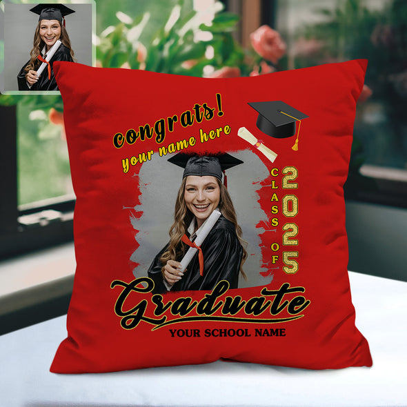Custom Graduation Photo Pillow High School Graduation Gift Personalized Graduation Pillow Gift for The Grad