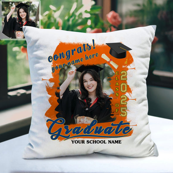Custom Graduation Photo Pillow Personalized Graduation Pillow High School Graduation Gift for Son Daughter