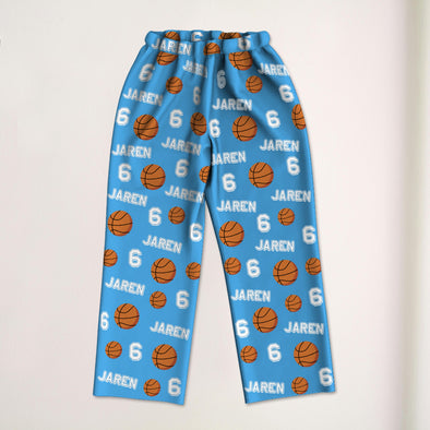 Custom Basketball Pajama Pants with Name Custom Basketball Pajama Gift for Basketball Player Christmas Gift