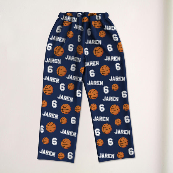 Personalized Basketball Pajama with Your Name and Number Custom Basketball Pajama Pants Gift For Sport Lovers