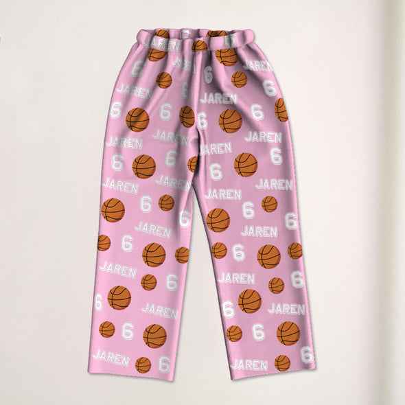 Personalized Basketball Pajama with Your Name and Number Custom Basketball Pajama Pants Gift For Sport Lovers