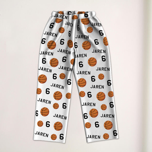 Personalized Basketball Pajama with Your Name and Number Custom Basketball Pajama Pants Gift For Sport Lovers