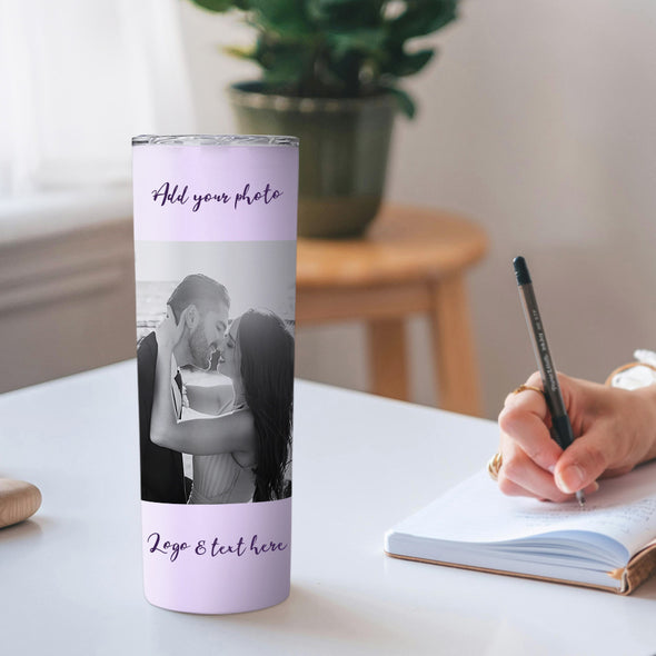 Custom 20oz Photo Tumblers Custom Coffee Mug Cup Custom Skinny Stainless Steel Tumblers with Picture Christmas Gift