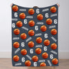 Personalized Basketball Blanket Custom Basketball Player Name Blanket Custom Basketball Gift
