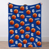 Personalized Basketball Blanket Custom Basketball Player Name Blanket Custom Basketball Gift