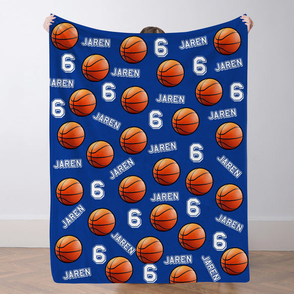 Personalized Basketball Blanket Custom Basketball Player Name Blanket Custom Basketball Gift