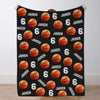 Personalized Basketball Blanket Custom Basketball Player Name Blanket Custom Basketball Gift