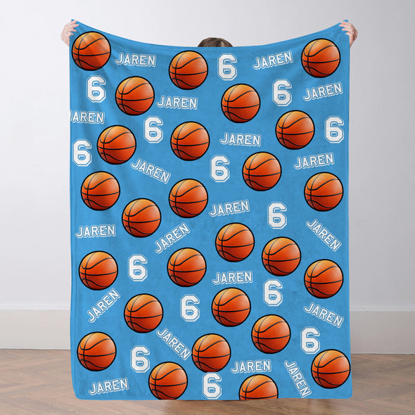 Personalized Basketball Blanket Custom Basketball Player Name Blanket Custom Basketball Gift