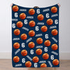 Personalized Basketball Blanket Custom Basketball Player Name Blanket Custom Basketball Gift