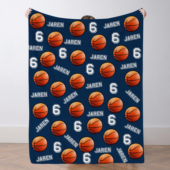 Personalized Basketball Blanket Custom Basketball Player Name Blanket Custom Basketball Gift