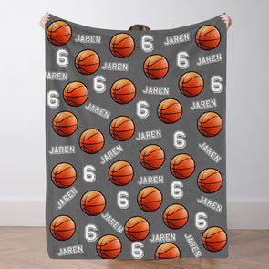 Personalized Basketball Blanket Custom Basketball Player Name Blanket Custom Basketball Gift