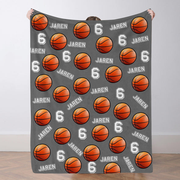 Personalized Basketball Blanket Custom Basketball Player Name Blanket Custom Basketball Gift