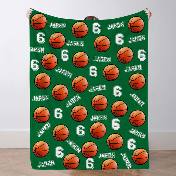 Personalized Basketball Blanket Custom Basketball Player Name Blanket Custom Basketball Gift