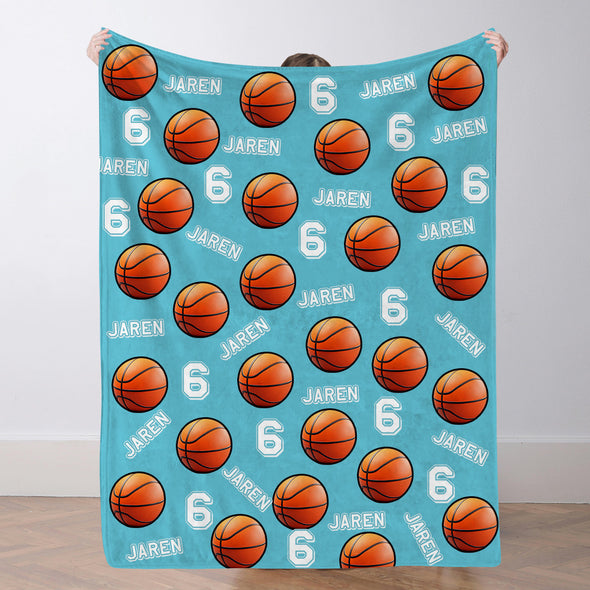 Personalized Basketball Blanket Custom Basketball Player Name Blanket Custom Basketball Gift