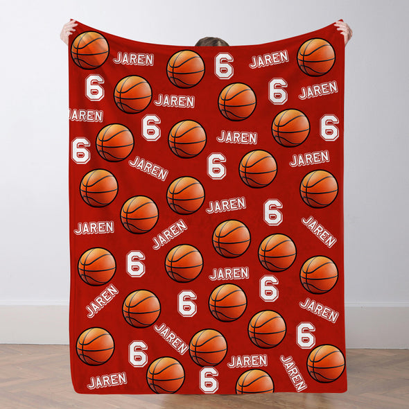 Personalized Basketball Blanket Custom Basketball Player Name Blanket Custom Basketball Gift