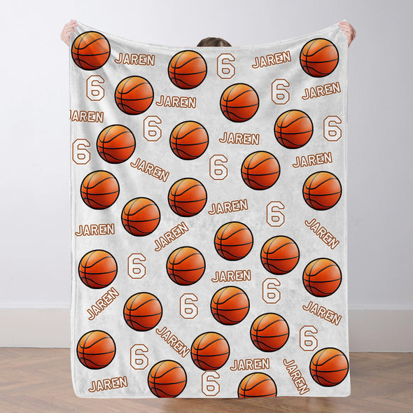 Personalized Basketball Blanket Custom Basketball Player Name Blanket Custom Basketball Gift