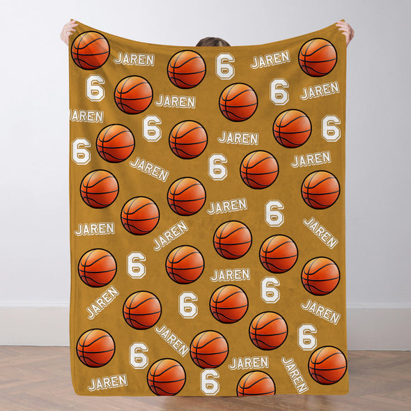 Personalized Basketball Blanket Custom Basketball Player Name Blanket Custom Basketball Gift