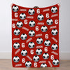 Personalized Soccer Blanket Custom Soccer Player Name Blanket Custom Soccer Gift for Son Dad Team