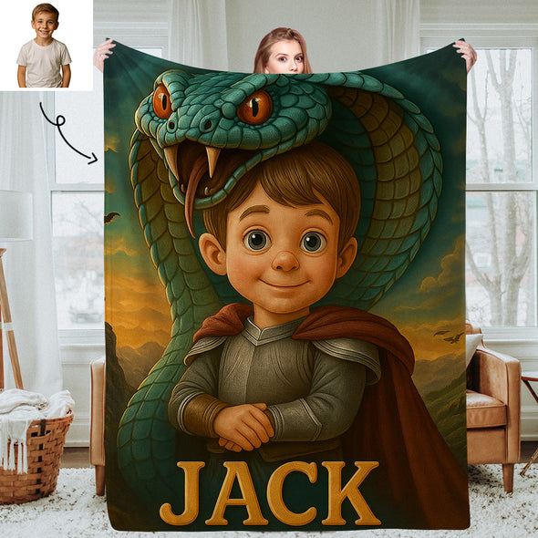 Custom Animal Cartoon Photo Blankets for Kids Custom Photo&Name Blankets for Boys Girls Christmas Gift