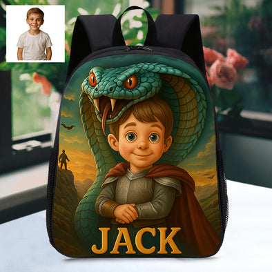 Personalized Backpack for Boys Girls Custom Animal Cartoon Photo Theme School Bag Children's Shoulder Backpack